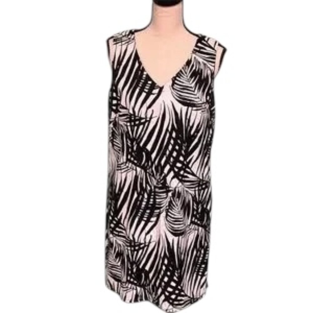 AGB Palm Print Shift Dress – Size 10